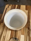 Mcm Kromex Vintage retro Ice Bucket W  Lid   Handle White Liner  Silver Metal