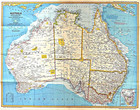 1979-2 National Geographic Map Australia Land Living Fossils February  ba3 