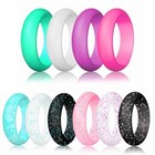 10x Women s Silicone Wedding Ring Thin Durable Stackable Comfortable Rubber Band