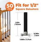 Sidasu 50-pack Baluster Connectors For 1 2   Square Connectors  Black