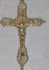 Vintage Brass Ornate Wall Crucifix 7  Mid Century Filigree Religious Catholic