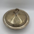 Vintage Silver Plate Round Serving Dish Bowl With Lid