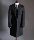 Autumn Winter Men s Navy Woolen Long Coat Warm Windproof Trench Coat Windbreaker