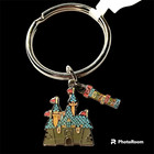 Vintage Disney Castle Disneyland Keychain Keyring Charm Cinderella Signed