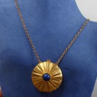 Vintage Gold Tone Estee Lauder Solid Perfume Compact Necklace