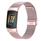 Stainless Steel Metal Milanese Mesh Buckle Band Strap For Fitbit Charge 6 5