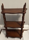 3 Tier Standing Wall Shelf Wood Turned Spindles Plate Rails Traditional Decor