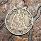 1872 Seated Liberty Half Dime - Scarce Better Date Usa          Historic Silver Coin
