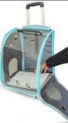 Transparent   Fully Breathable Pet Carrier Backpack With Trolley Wheels For Dogs