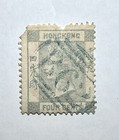 Hong Kong Stamps Qv 4c Bluish Slate greenish Gray  Sg  9e 9d  b62  Cancel