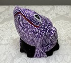 Authentic Oaxacan Wood Carving Alebrije Frog     Hand Painted Mexican Folk Art 5 t