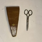 Vintage Leather Scissor Case Silk  Lining   4 5    Duane Cutlery Scissors Germany