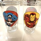 2 Marvel Comics Drinking Glass Hulk Captain America Spider-man Ironman