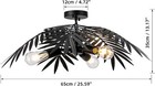 Vintage Carbon Black Tropical Coconut Leaves Ceiling Lighting Rustic Tree Lights