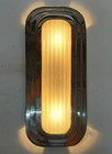 Vintage Art Deco Nickel Brass Milk Glass Wall Ceiling Fixture Sconces Light Lamp