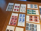 21 Plate Blocks Of Five Cent Stamps