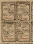 Cc-19-22 Feb 1776  - 1 6 1 3 1 2 2 3 Dollar - Continental Currency Sheet Repro
