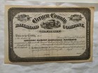 1870s Bergen County Railroad Company Stock Certificate
