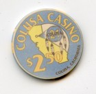 2 50 Chip From The Colusa Casino Colusa California Blue
