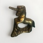 Vintage Antique 1970-1980 s Solid Brass 2 5inch Unicorn Heavyweight Figurine