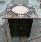 Large  Antique   Folding   Anglo  Indian   Side Table Carved Top