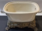 Mini Enamel Tub Cast Brass Claw-foot Base Planter Cachepot Foot Bath Sale Sample