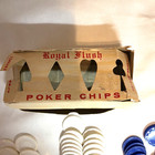 Vtg Royal Flush Poker Chips Interlocking Unbreakable Made In Usa Red White Blue