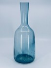 Vintage Light Blue Modernist Art Glass Bottle Vase 1960 s Original Bubbles 11  H