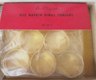 Set Of 8 Vintage Brass Filigreed Reticulated Napkin Rings