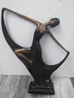 Vintage Antique Mid -century French Dancer Bronze Statue  14  x10   
