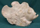Old Vintage Hand Carved Stone Fish Figure Sculpture Statue Nautical Beach Decor 