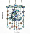Ocean-themed Crystal Wind Chime stained Acrylic Sea Turtle Whale Dolphin Hanging