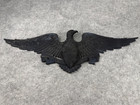 Vtg American Eagle Black Cast Aluminum Wall Plaque Colonial Revolution Americana