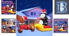 6 Ft Christmas Inflatable Dog Sled With Penguin - Festive Outdoor Decor