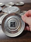 Set Of 10 Vintage 3 75  Aluminum Coasters Roll Form Design Inc Rfd Stamped