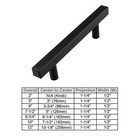 Black Square Modern Kitchen Cabinet Handles Bar Pulls Drawer Stainless Steel