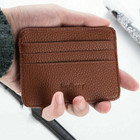 Card Case Slim Front Pocket Wallet For Men Women Leather Credit Id Card Holder