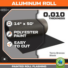 14 In  X 50 Ft  Terra Bronze black Aluminum Roll Valley Flashing