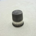 Antique Sterling Silver Geometric Pattern Thimble Sewing Accessory Collectible