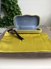 Gucci Sunglasses Case Green Yellow Velvet Clam Shell Cloth Euc