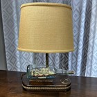 Vtg Mcm Nautical Maritime Coastal Lamp Milford Guild Barometer Ship In A Bottle