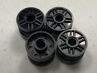New Lego Black Wheels Rims With Pin Hole 18mm X 14mm Lot Of 4  55981   6056825 