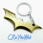 Batman Keychain Gold Thick Bat Logo Intricate Design Key Chain keyring