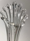 Vintage 16  Tall Clear Swung Glass Vase With Ruffled Top