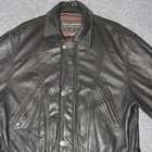 Vintage Wilsons Leather Parka Field Jacket Mens L Black Long Utility Coat