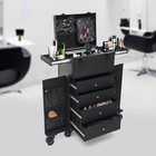 Rolling Makeup Train Case Cosmetic Trolley Travel Makeup Storage Organizer Black