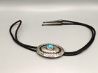 Vintage Sterling Silver   Turquoise Bolo Tie