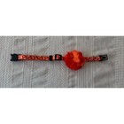 Orange Floral Cat Collar With Flower Cute Kitten Safety Breakaway Adjustable