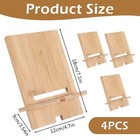 Yuanan 4-pack Bamboo Book Display Stand  Adjustable Wooden Cookbook Holder      