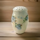 Vintage Porcelain Hand Painted Floral Talc Sugar Shaker Or Hat Pin Holder Sewing